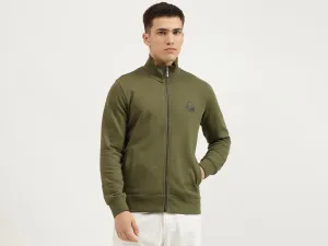 Slim Fit High Neck Solid Sweatshirts