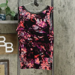 Soft & Cozy Women's Reversible Neckline Chiffon Trim Tank Top Wine Camo Large