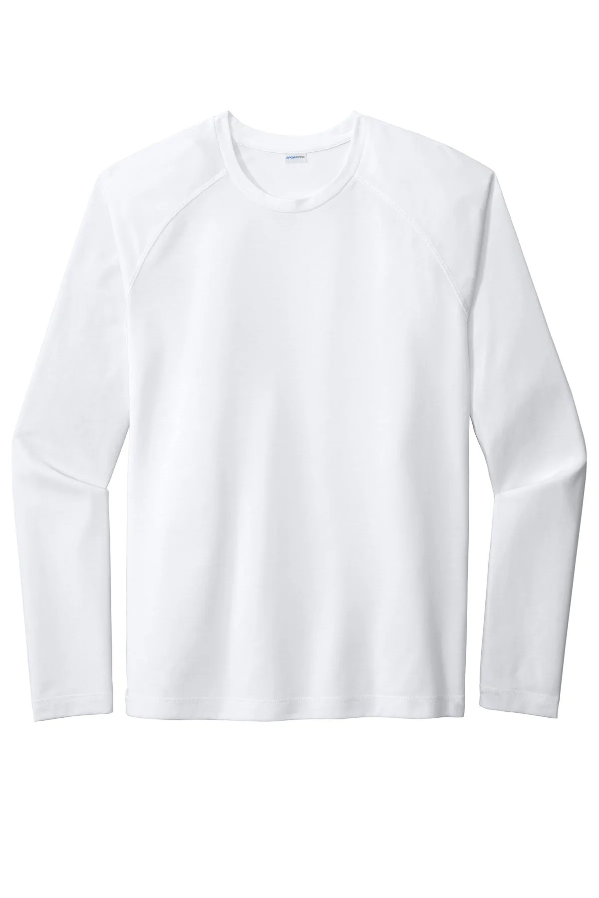 Sport-Tek  PosiCharge  Long Sleeve Tri-Blend Wicking Raglan Tee ST400LS White Triad Solid