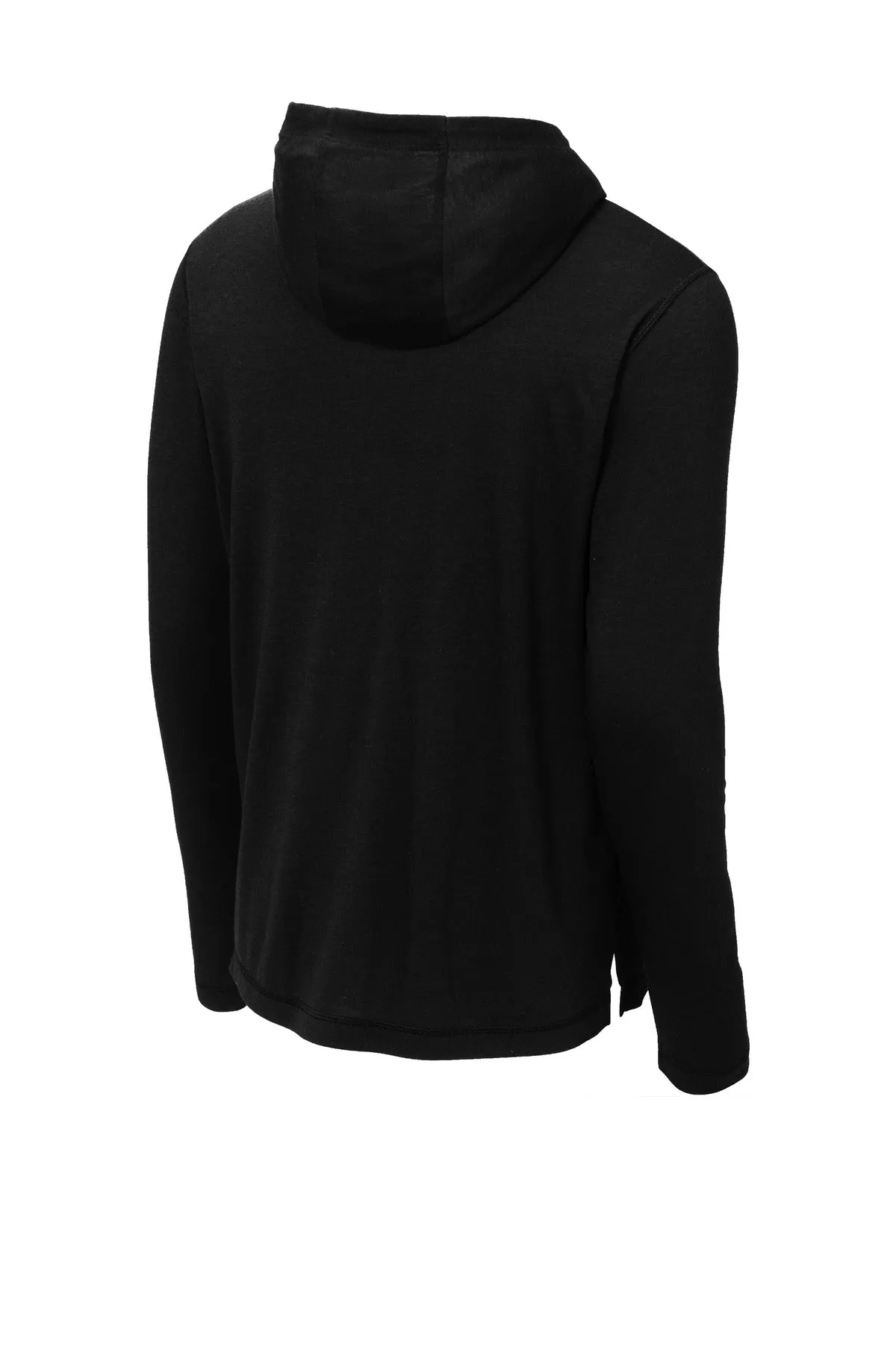 Sport-Tek  PosiCharge  Tri-Blend Wicking Long Sleeve Hoodie ST406 Black Triad Solid
