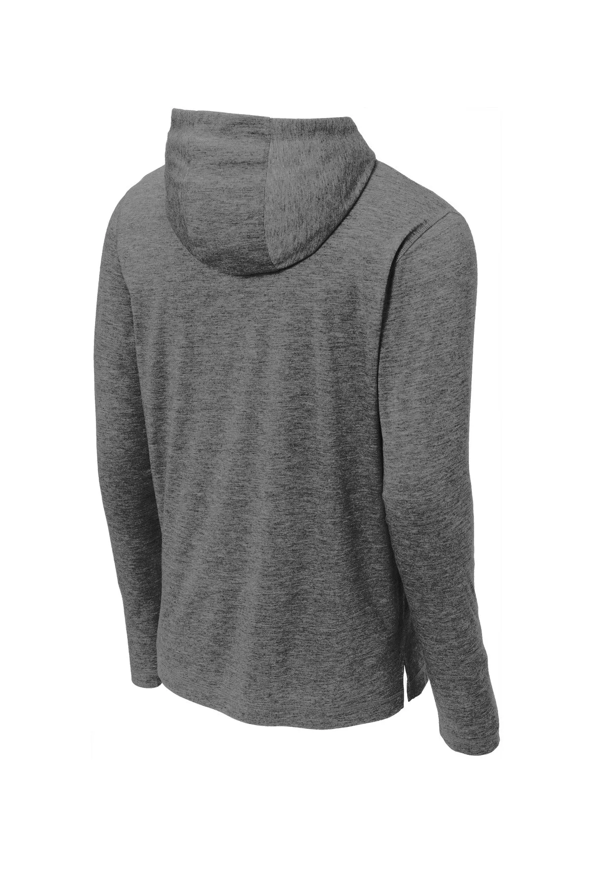 Sport-Tek  PosiCharge  Tri-Blend Wicking Long Sleeve Hoodie ST406 Dark Grey Heather