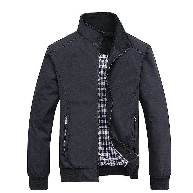 Spring Autumn Casual Solid Fashion Slim Bomber Jacket Men Overcoat New Arrival Baseball Jackets Men's Jacket M-6XL