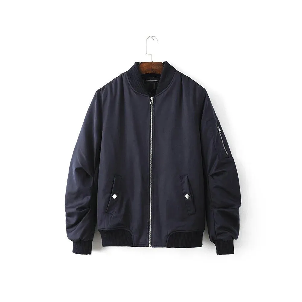 Spring Autumn Mens Solid Flight Army Green Bomber Jacket Men's Rib Sleeve Zipper Short Air Force Baseball Coats Clothing