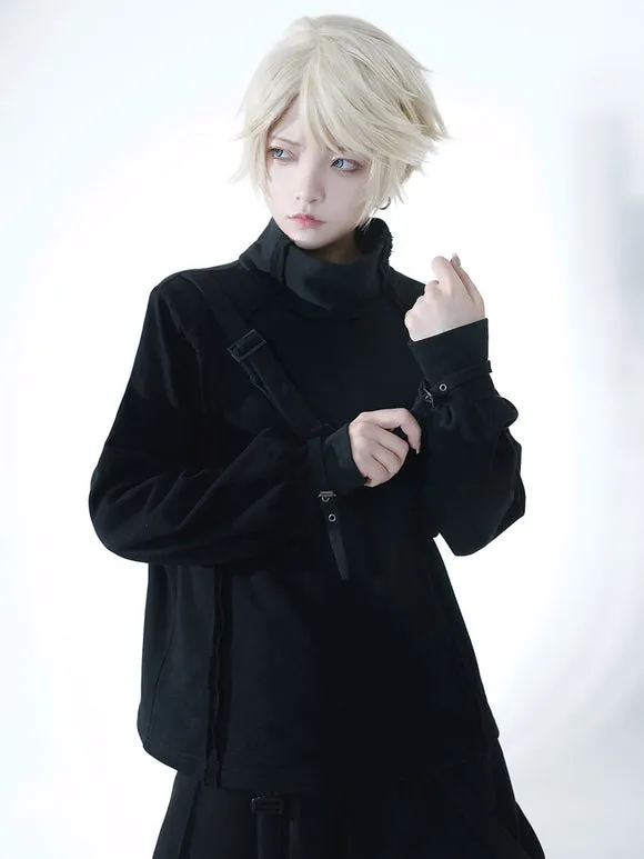Steampunk Ouji Lolita Coats Black Polyester Top Top Fall Lolita Outwears