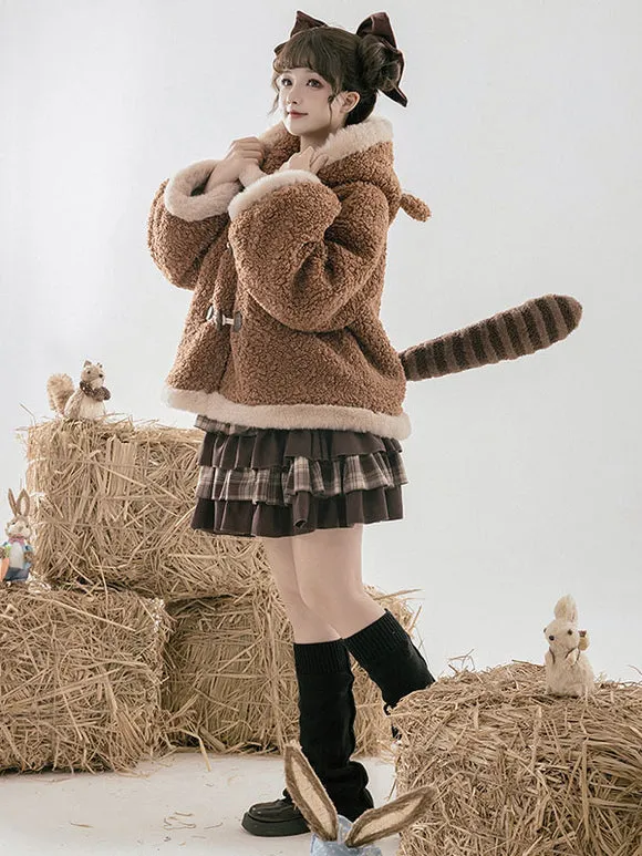 Sweet Lolita Coats Coffee Brown Coat Overcoat Polyester Winter Lolita Outwears