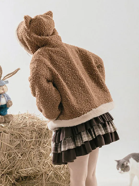 Sweet Lolita Coats Coffee Brown Coat Overcoat Polyester Winter Lolita Outwears