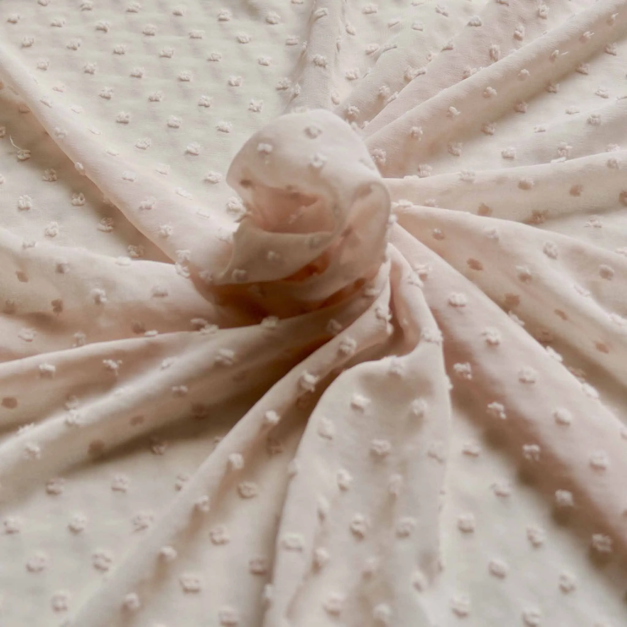 Swiss Dot Chiffon - Pale dusty pink