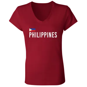 Team Philippines Ladies' Jersey V-Neck T-Shirt