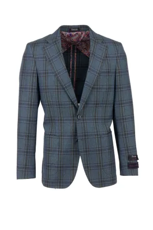 Tiglio Luxe Jean Blue With Purple Windowpane Veneto/THP Slim Fit half lined, Pure Wool Jacket TL3324