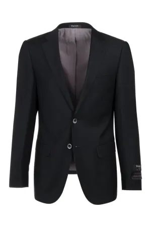 Tiglio Luxe Porto Black Slim Fit Pure Wool Blazer TIG1001