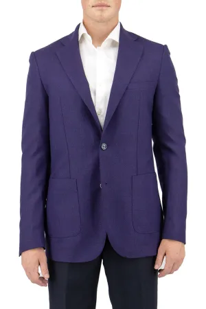 Tiglio Luxe Purple Veneto/THP Slim Fit Half Lined, Pure Wool Jacket TL3376