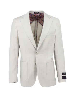 Tiglio Luxe Tan with White Micro Design Veneto/THP Slim Fit half lined, Pure Wool Jacket TL4218