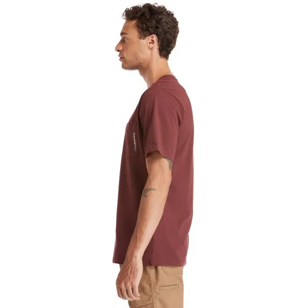 Timberland Pro Men's Base Plate Short Sleeve T-Shirt - Maroon - TB0A1HNS644