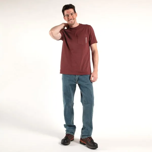 Timberland Pro Men's Base Plate Short Sleeve T-Shirt - Maroon - TB0A1HNS644
