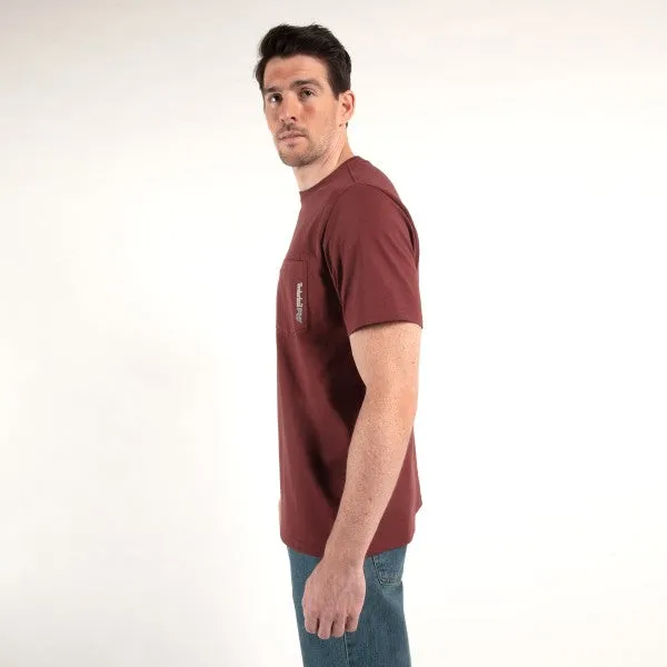 Timberland Pro Men's Base Plate Short Sleeve T-Shirt - Maroon - TB0A1HNS644