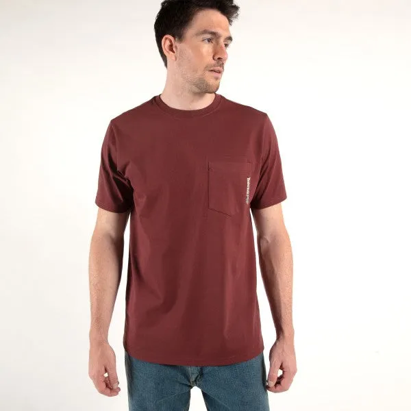 Timberland Pro Men's Base Plate Short Sleeve T-Shirt - Maroon - TB0A1HNS644