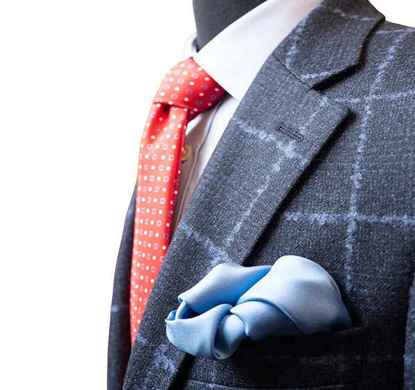 Toby Luper Signature Collection Blue Windowpane Check Tweed