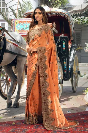 Traditional Pakistani Bridal Chiffon Saree Dress #BS916