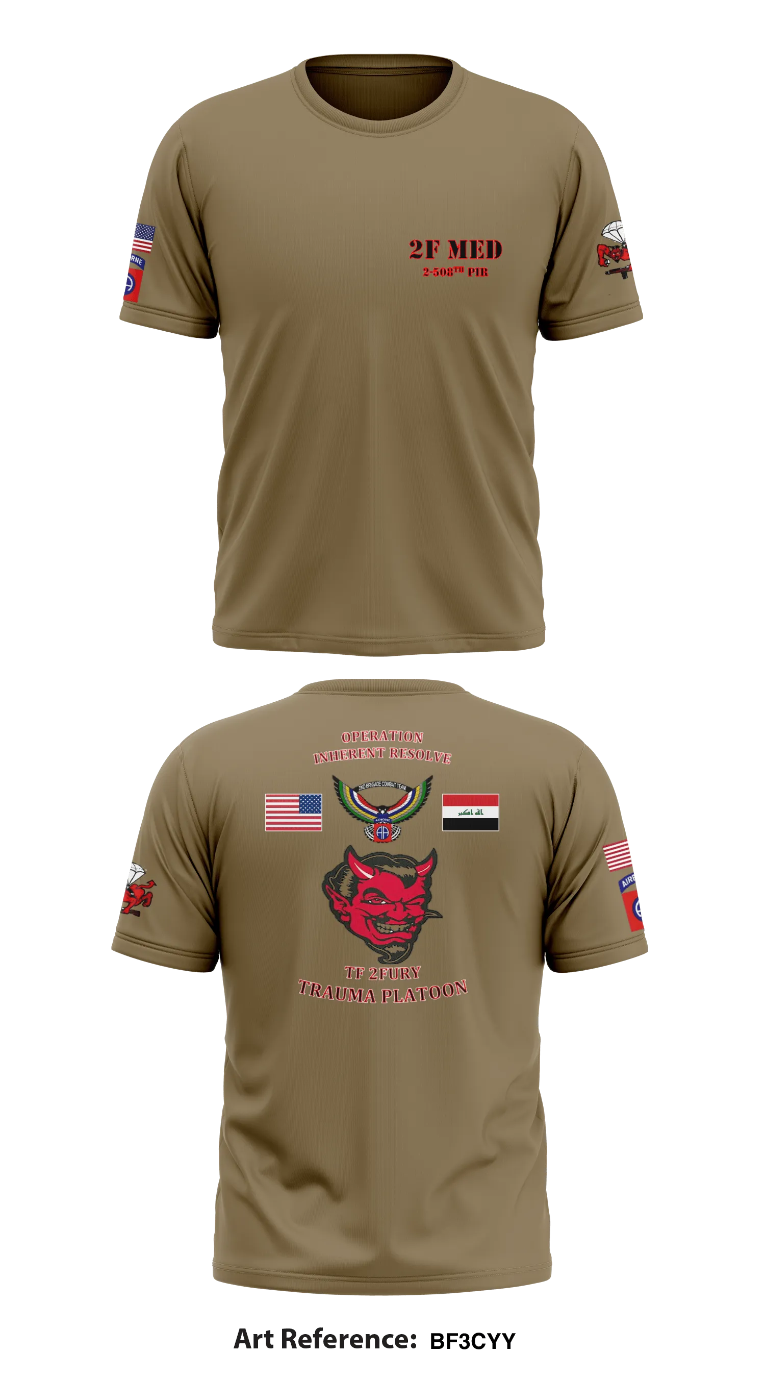 TRAUMA PLATOON, 2-508th PIR Store 1 Core Men's SS Performance Tee - Bf3cYY
