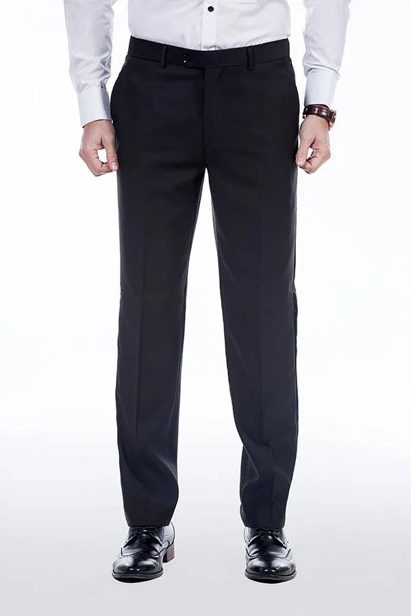 Unique Silk Peak Lapel Two Buttons Solid Black Wedding Suits for Men