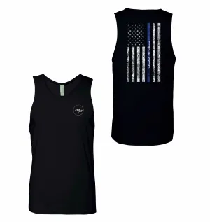 United We Stand Blue Line Men's Tank Top - Black