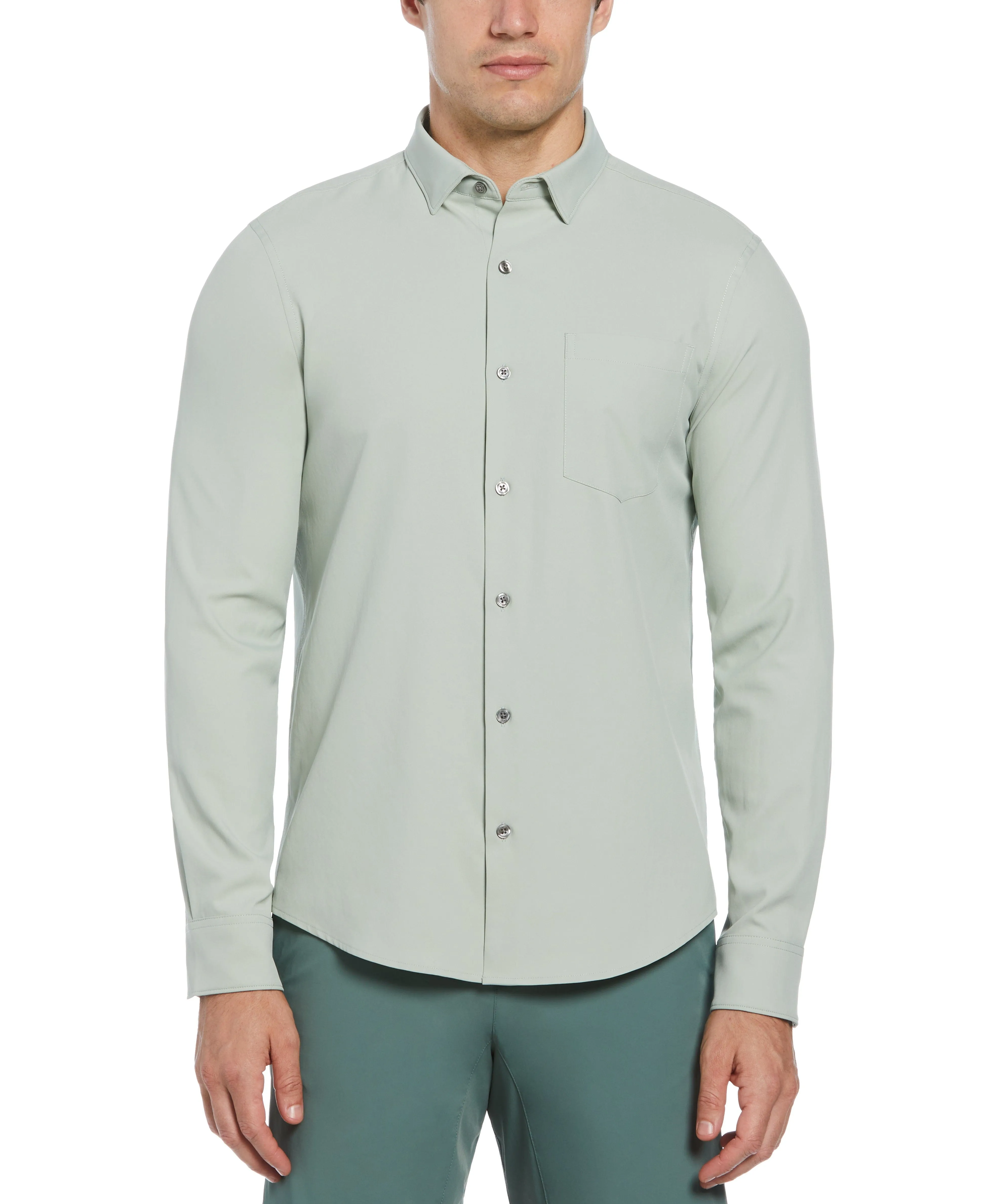 Untucked Total Stretch Slim Fit Solid Shirt - Gray