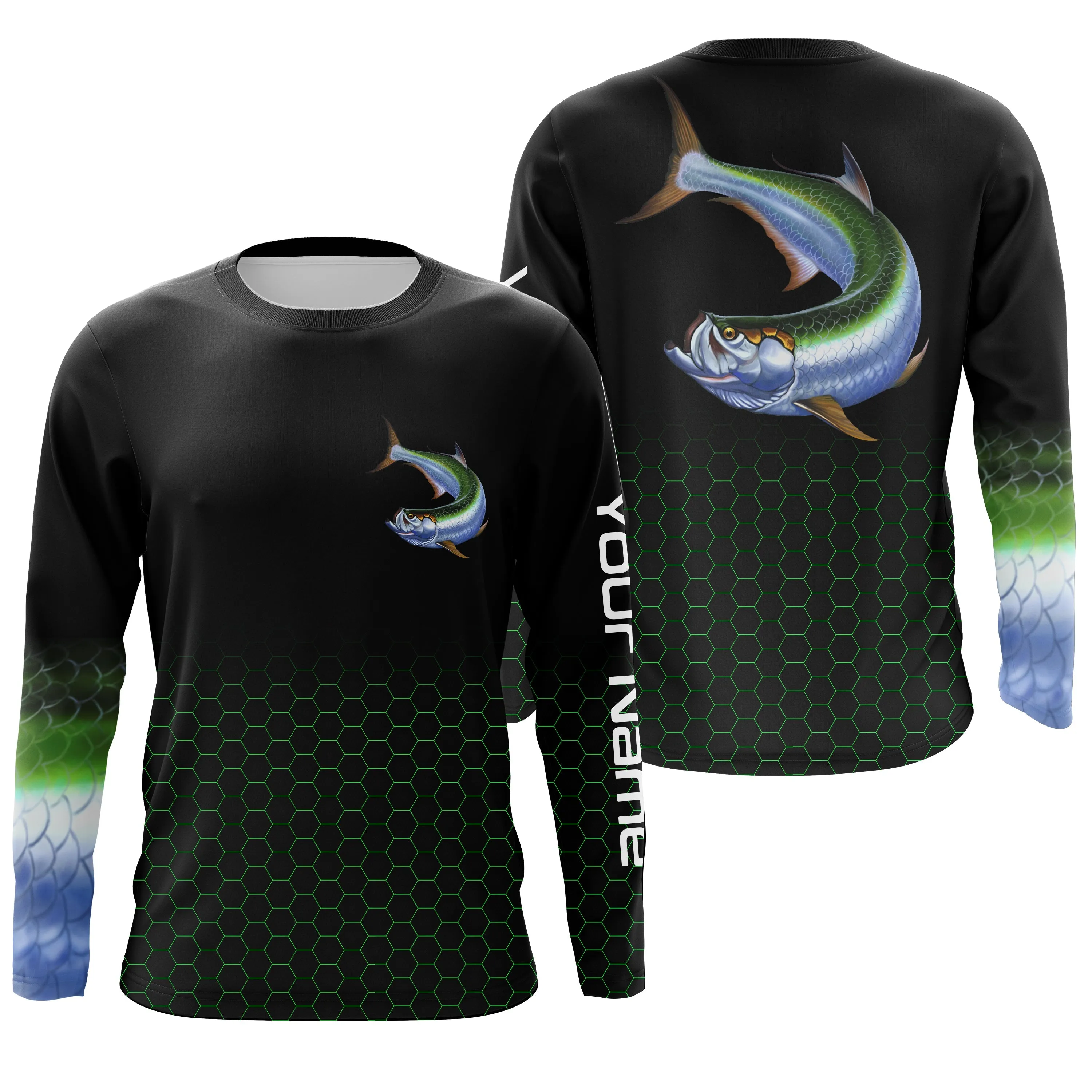 UPF 30  Long Sleeve Performance Tarpon Fishing Shirt - UV Sun Protection TTS0028