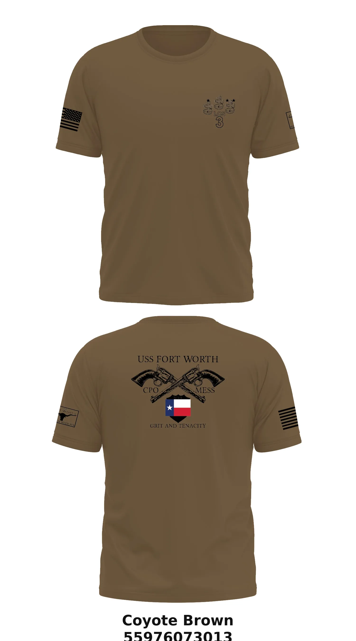 Uss Fort Worth CPO Mess  Store 1 Core Men's SS Performance Tee - 55976073013