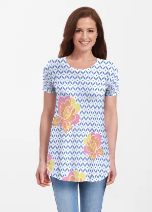 Vintage Blooms (8039) ~ Short Sleeve Butterknit tunic
