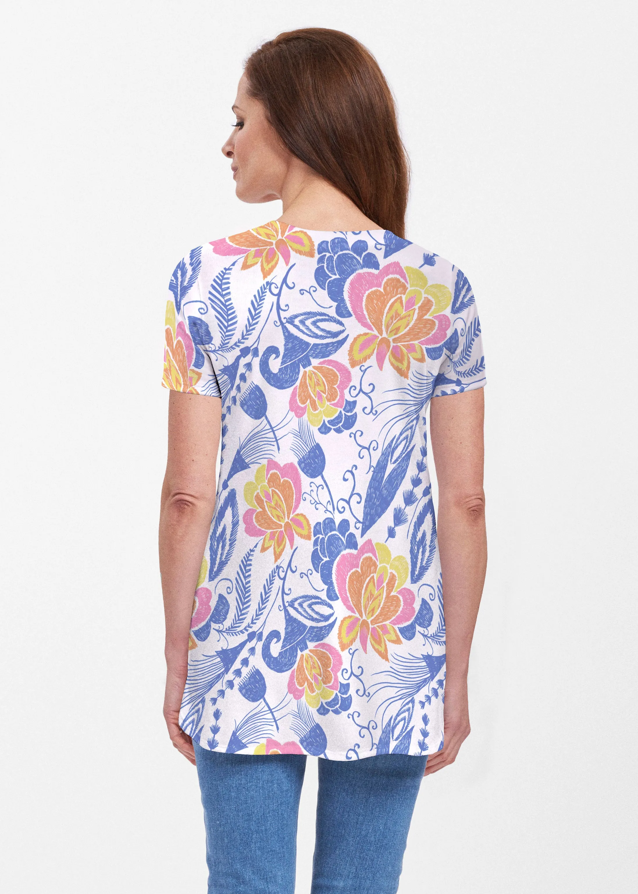 Vintage Blooms (8039) ~ Short Sleeve Butterknit tunic