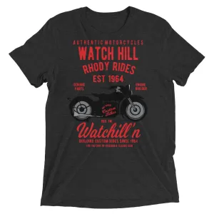 Watchill’n ‘Rhody Rides’ Unisex Short sleeve t-shirt (Red/Black)