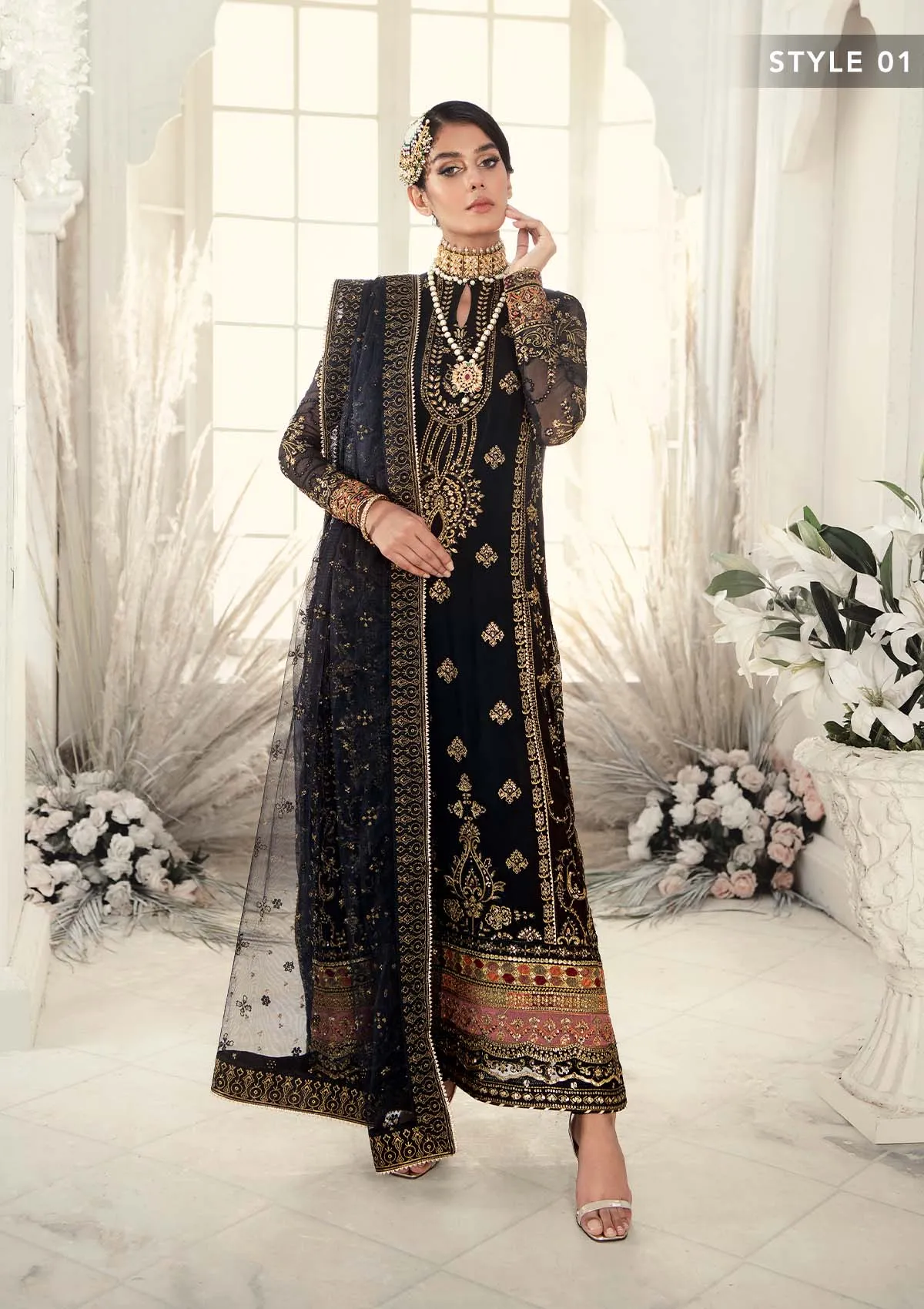 Wedding Festive '22 - Look 05 |  AIK Atelier Wedding Festive Unstitched Luxury Collection 2022 | Embroidered Net Organza Suits