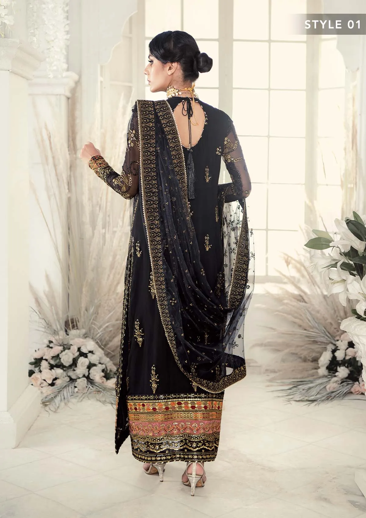 Wedding Festive '22 - Look 05 |  AIK Atelier Wedding Festive Unstitched Luxury Collection 2022 | Embroidered Net Organza Suits