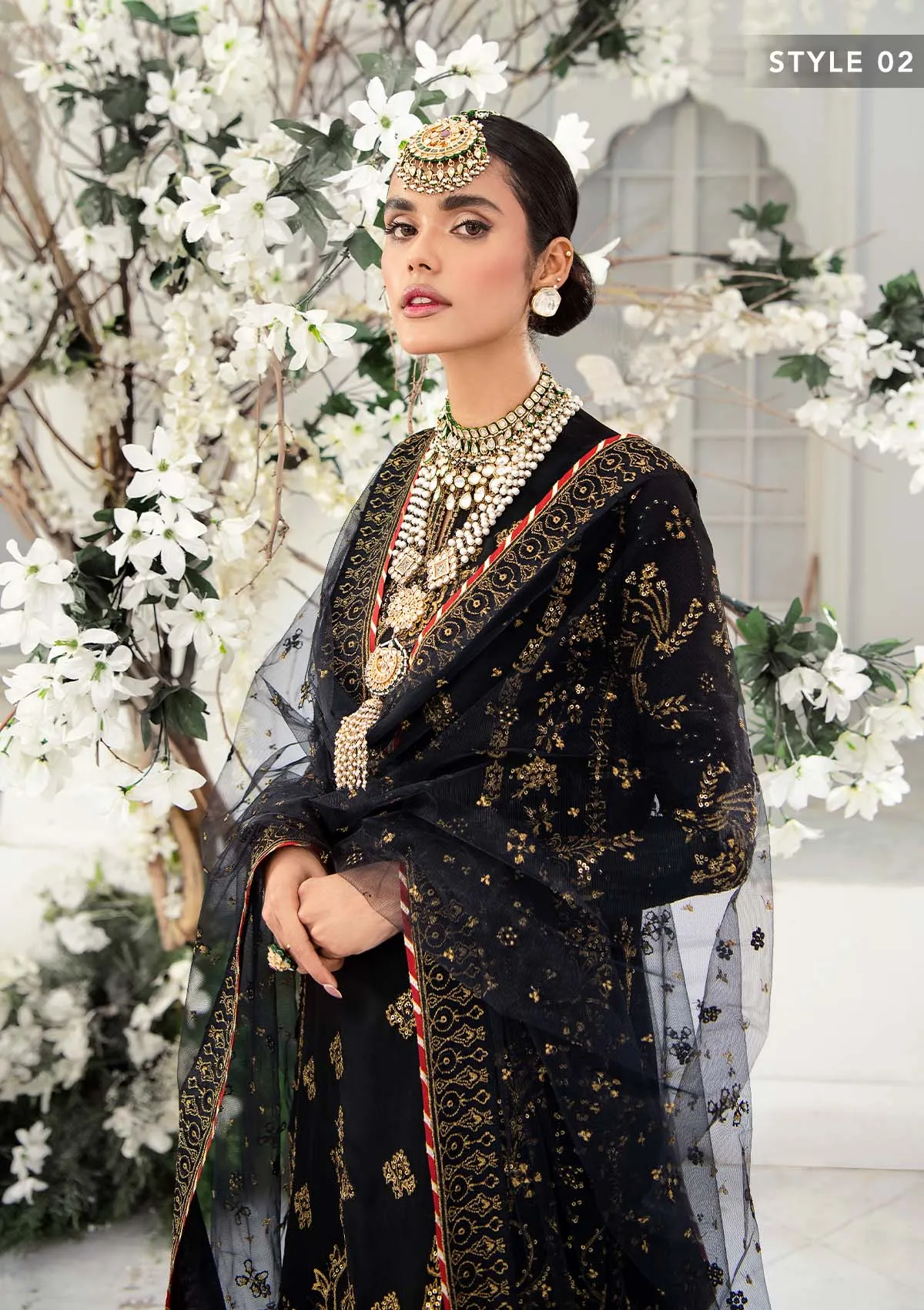 Wedding Festive '22 - Look 05 |  AIK Atelier Wedding Festive Unstitched Luxury Collection 2022 | Embroidered Net Organza Suits