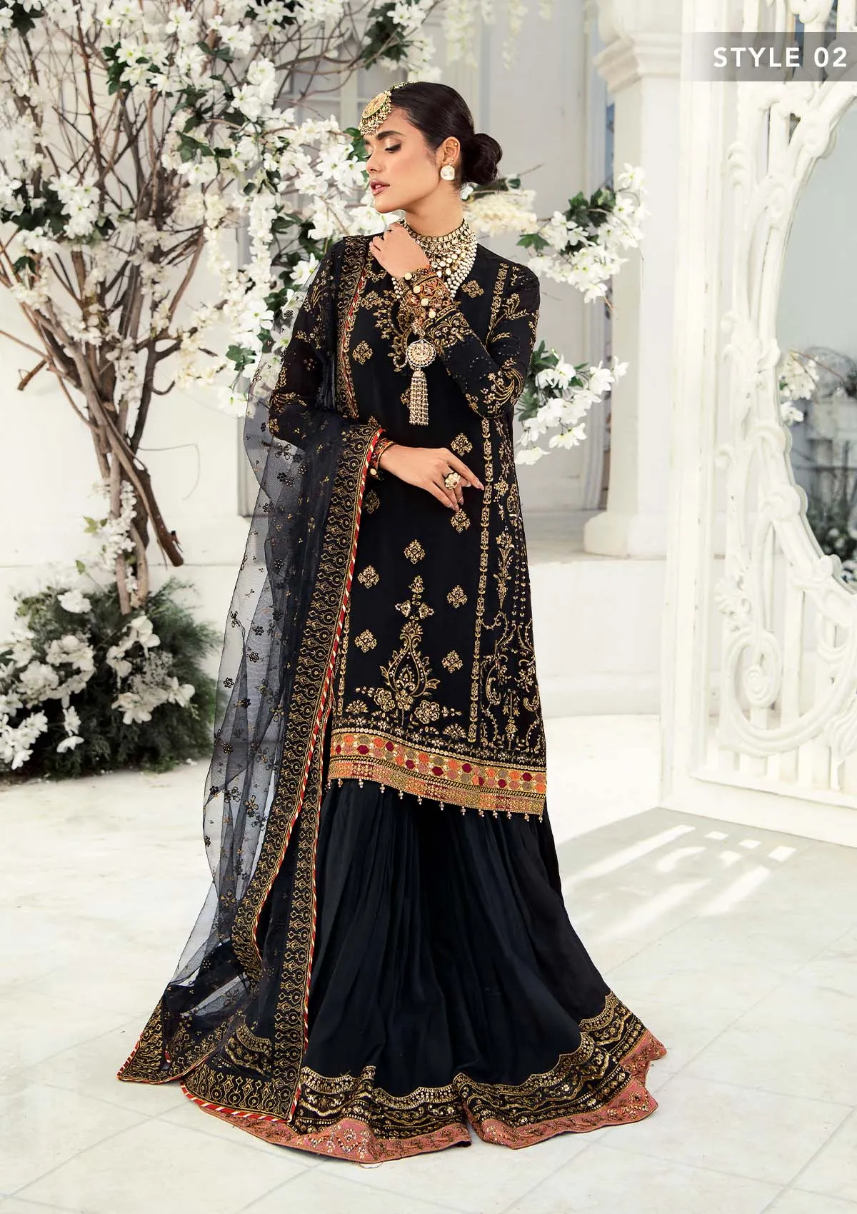 Wedding Festive '22 - Look 05 |  AIK Atelier Wedding Festive Unstitched Luxury Collection 2022 | Embroidered Net Organza Suits