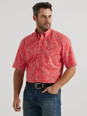 Wrangler Men's George Strait Relaxed  Fit Stretch Short Sleeve Shirt
