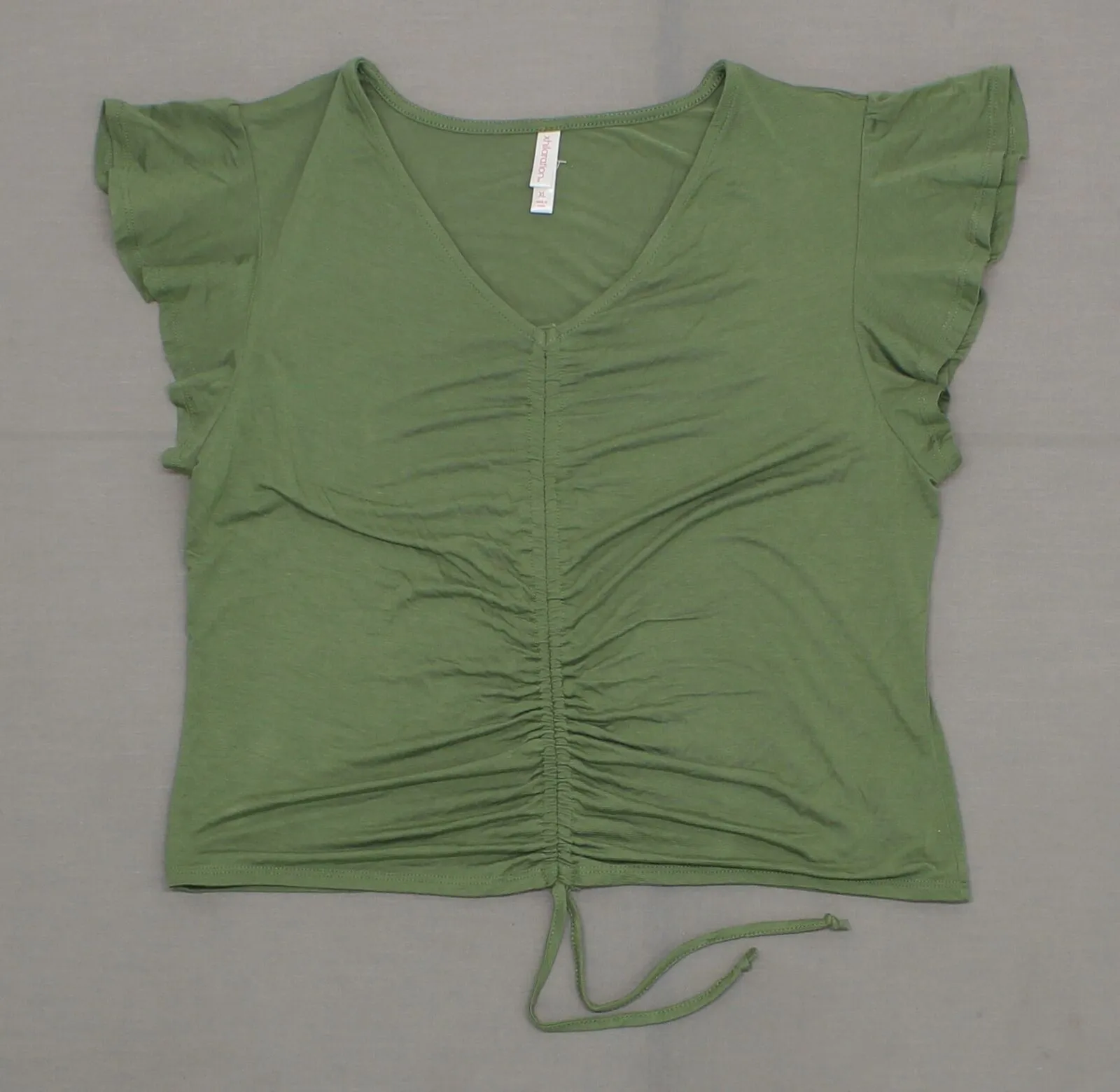 Xhilaration Women's Short Sleeve Cinched Front Knit Top