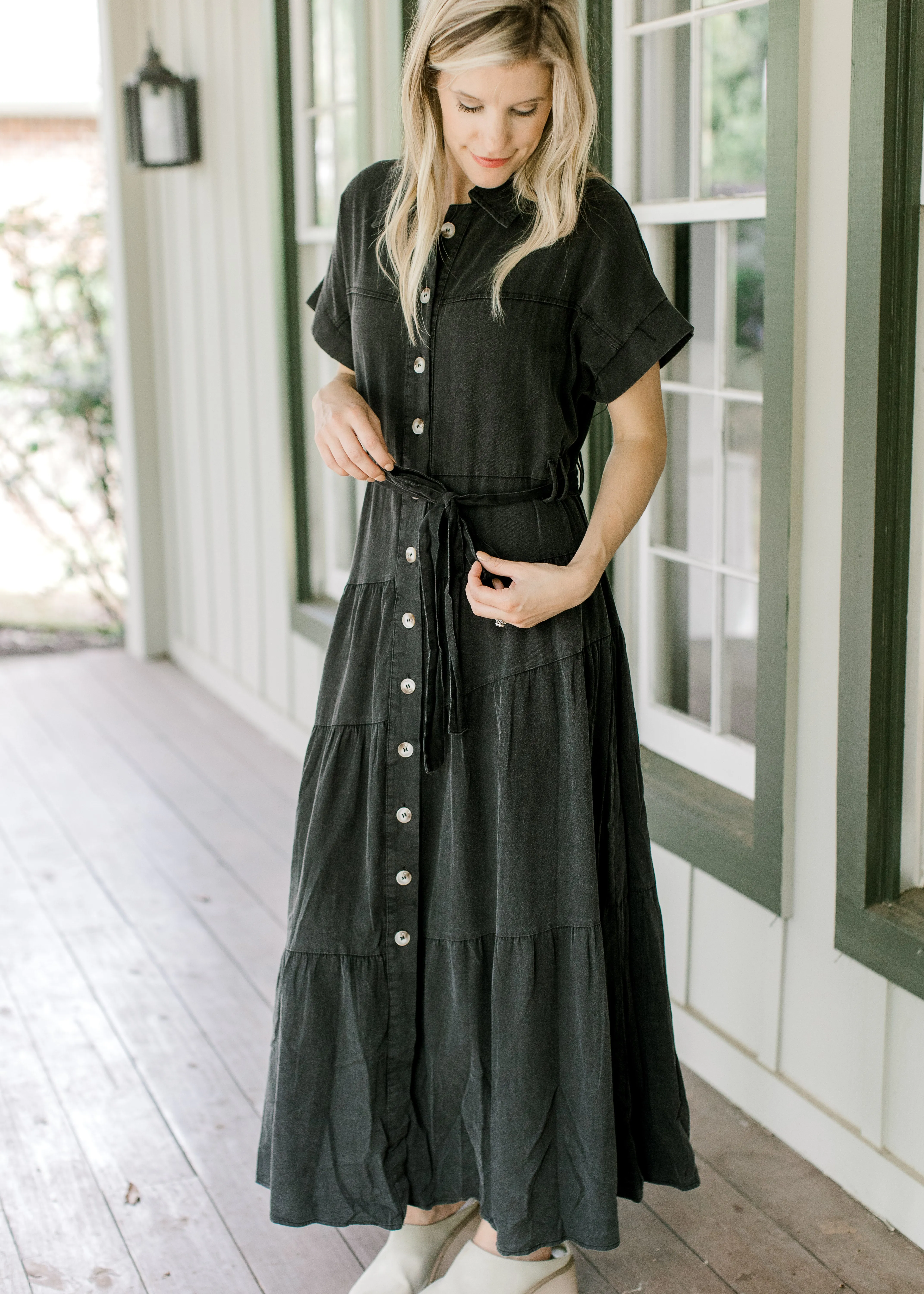 XZ Black Denim Maxi Dress
