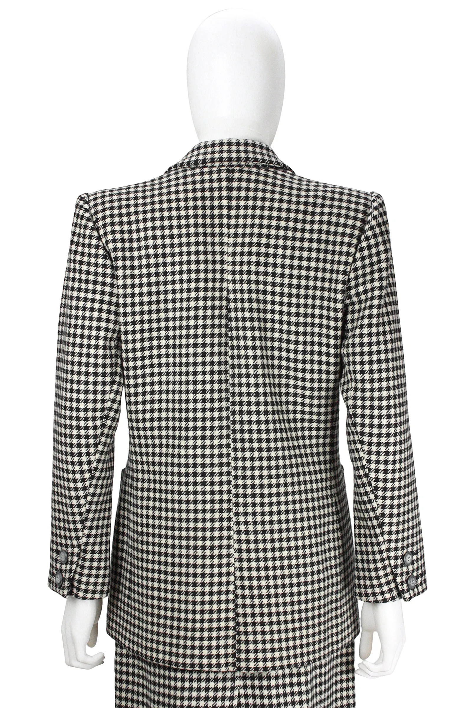 YVES SAINT LAURENT 1980s Rive Gauche Houndstooth Skirt Suit