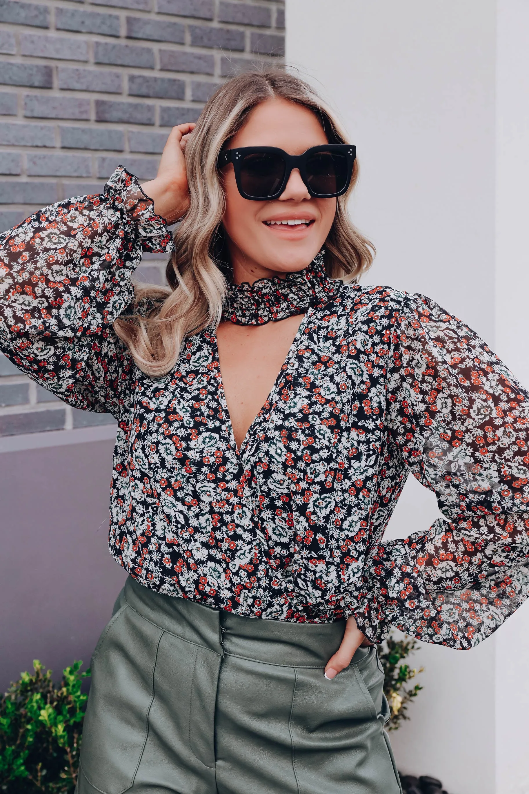 Zinnia Chiffon Bodysuit - Multi