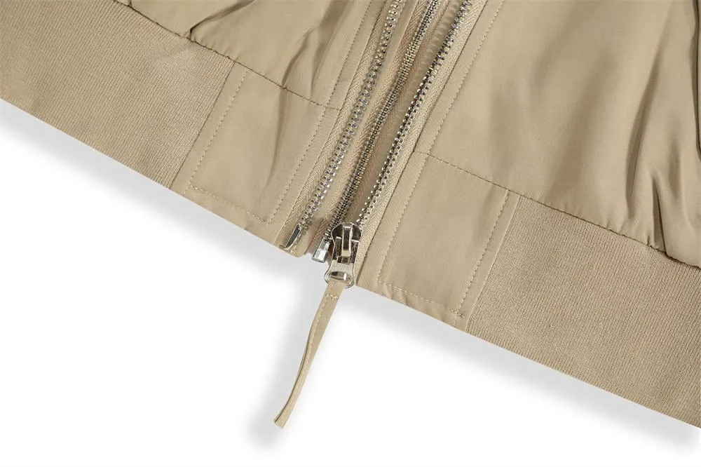 Zipper Design Bomber Jacket European And American High Street Autumn And Winter Jacket Men's Loose Casual Trendy Brand Baseball Suit
