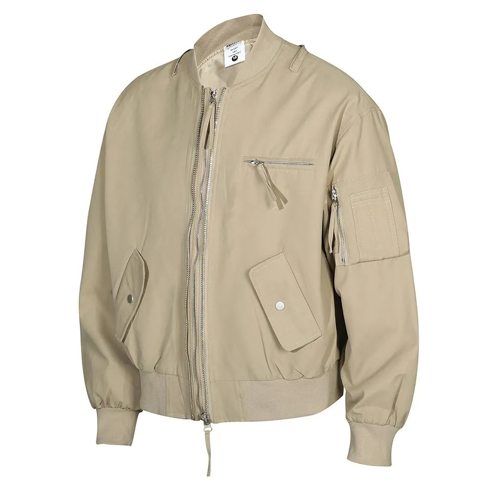 Zipper Design Bomber Jacket European And American High Street Autumn And Winter Jacket Men's Loose Casual Trendy Brand Baseball Suit